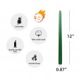 12 Inch Hunter Green Taper Candles (1 Dozen)