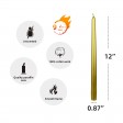 12 Inch Metallic Bronze Gold Taper Candles (144pcs/Case) Bulk