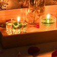 1.75 Inch Clear Hunter Green Gel Floating Candles (12pc/Box)