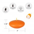 3 Inch Orange Floating Candles (12pc/Box)