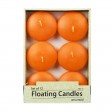 3 Inch Orange Floating Candles (72pcs/Case) Bulk
