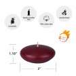 3 Inch Burgundy Floating Candles (12pc/Box)