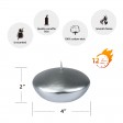 4 Inch Metallic Silver Floating Candles (24pcs/Case) Bulk