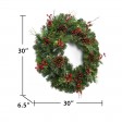 30 inch Christmas Wreath with Red Berries