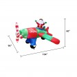8FT Long Inflatable Santa Flies A Plane