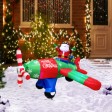 8FT Long Inflatable Santa Flies A Plane
