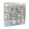 36 Pcs Mix Christmas Ornament-Silver Ans White