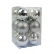 Silver 12Pc 2.75 Inch Christmas Ornament