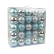 Combo 50Pk 3 Inch  Shiny Glitter Square-Silver/Blue Christmas Ornament
