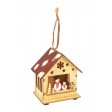 Wooden Christmas Scene Led Hanging Ornament