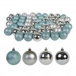 Combo 55Pc Christmas Ornament-Blue/Silver
