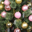 Combo 50Pk 3 Inch  Shiny Glitter Square-Gold/Pink Christmas Ornament