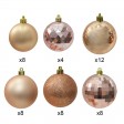 48Pk Christmas Ornament-Gold/Brown