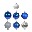 84 Pk Christmas Ornament-Sivel/Blue