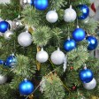 84 Pk Christmas Ornament-Sivel/Blue