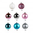 100Pk Christmas Shatterproof Ornaments-Multi