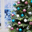 100Pk Christmas Shatterproof Ornaments-Multi