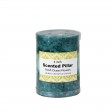 3 x 4 Inch Tritone Blue/Teal Scented Pillar Candle