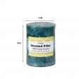 3 x 4 Inch Tritone Blue/Teal Scented Pillar Candle