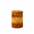 3 x 4 Inch Tritone Orange/Rust Scented Pillar Candle