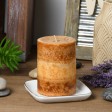 3 x 4 Inch Tritone Orange/Rust Scented Pillar Candle