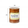 3 x 4 Inch Tritone Orange/Rust Scented Pillar Candle
