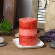 3 x 4 Inch Tritone Red Scented Pillar Candle(24pcs/Case)