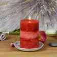 3 x 4 Inch Tritone Red Scented Pillar Candle(24pcs/Case)
