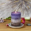 3 x 4 Inch Purple Sand Scented Pillar Candle(24pcs/Case)