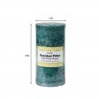 3 x 6 Inch Tritone Blue/Teal Scented Pillar Candle
