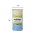 3 x 6 Inch Tritone BL/GRN/WHT Scented Pillar Candle