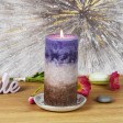 3 x 6 Inch Purple Sand Scented Pillar Candle