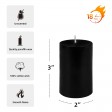 2 x 3 Inch Black Pillar Candle