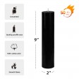 2 x 9 Inch Black Pillar Candle (12pcs/Case) Bulk