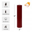 2 x 9 Inch Red Pillar Candle