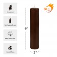 2 x 9 Inch Brown Pillar Candle
