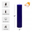 2 x 9 Inch Blue Pillar Candle (12pcs/Case) Bulk