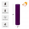 2 x 9 Inch Purple Pillar Candle (12pcs/Case) Bulk
