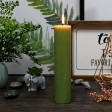 2 x 9 Inch Sage Green Pillar Candle