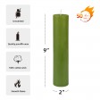 2 x 9 Inch Sage Green Pillar Candle