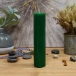 2 x 9 Inch Hunter Green Pillar Candle