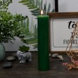 2 x 9 Inch Hunter Green Pillar Candle