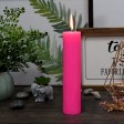 2 x 9 Inch Hot Pink Pillar Candle