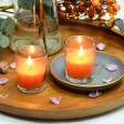 Orange Round Glass Votive Candles (96pcs/Case) Bulk