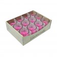 Hot Pink Round Glass Votive Candles (12pc/Box)