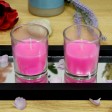 Hot Pink Round Glass Votive Candles (12pc/Box)