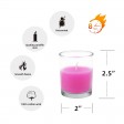 Hot Pink Round Glass Votive Candles (12pc/Box)