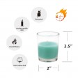 Aqua Round Glass Votive Candles (12pc/Box)