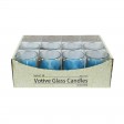 Turquoise Round Glass Votive Candles (12pc/Box)