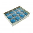 Turquoise Round Glass Votive Candles (12pc/Box)